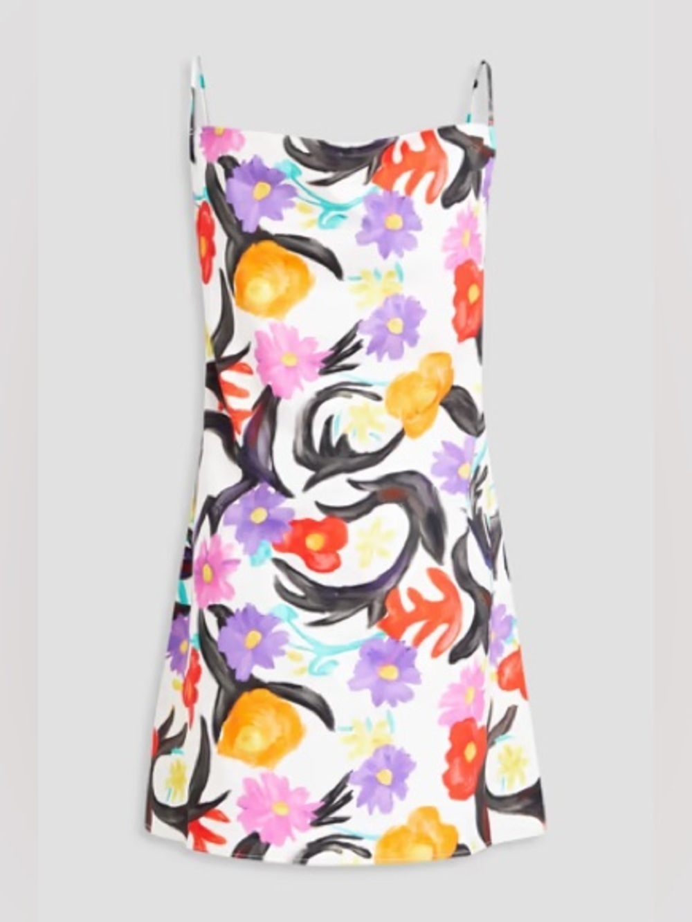 STELLA JEAN Floral Cowl Neck Mini Hourglass Sleeveless Dress Size IT40/US4 NWT - Picture 4 of 8